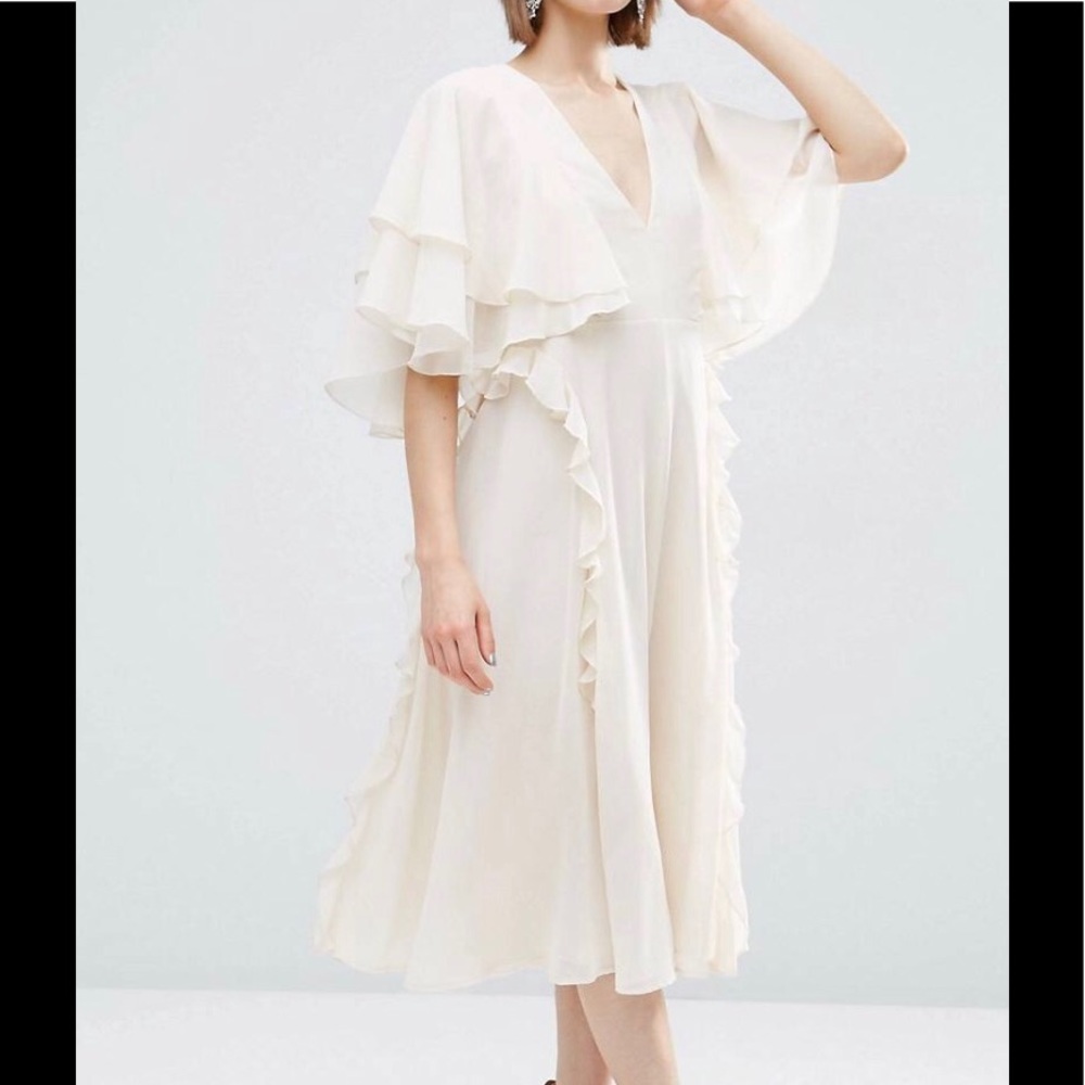 Cream midi romantic dress